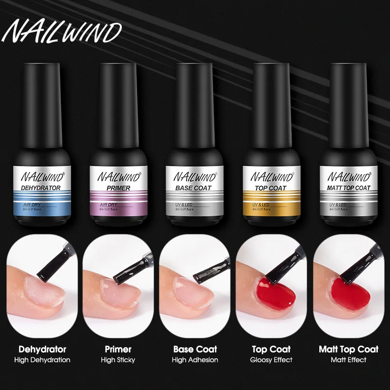 NAILWIND nail polish glue mini 8ml plastic bottle gel nail polish solid color nail semi-permanent UV nail glue DIY.