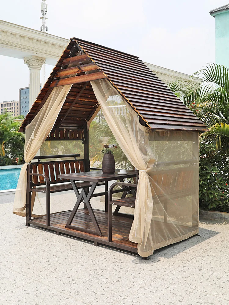 

Sun outdoor pavilion Garden chalet Garden terrace Simple Room Villa Homestay Preservative wood canopy