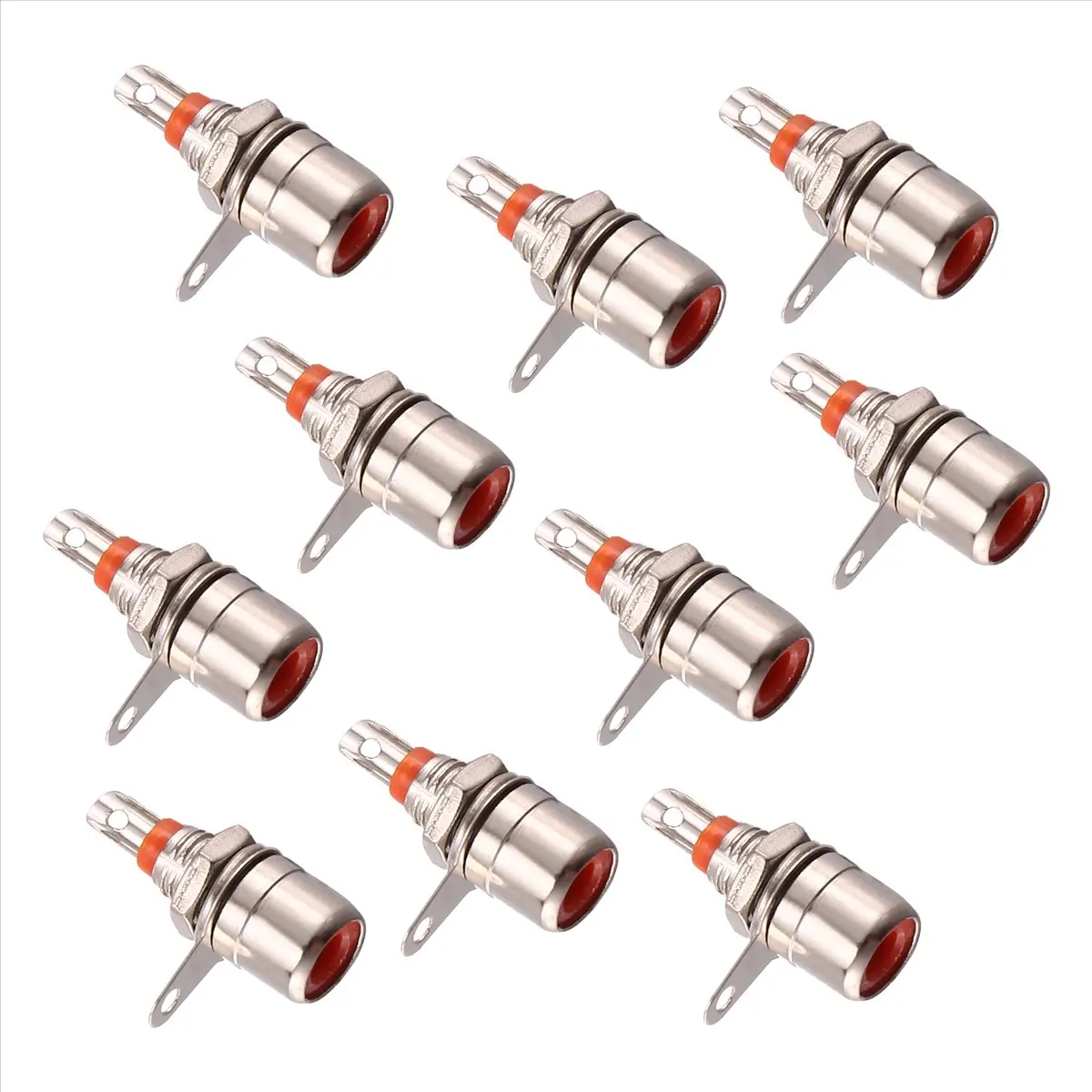 DTA4 10Pcs RCA Phono Female Connector Socket Panel Mount for Audio Video