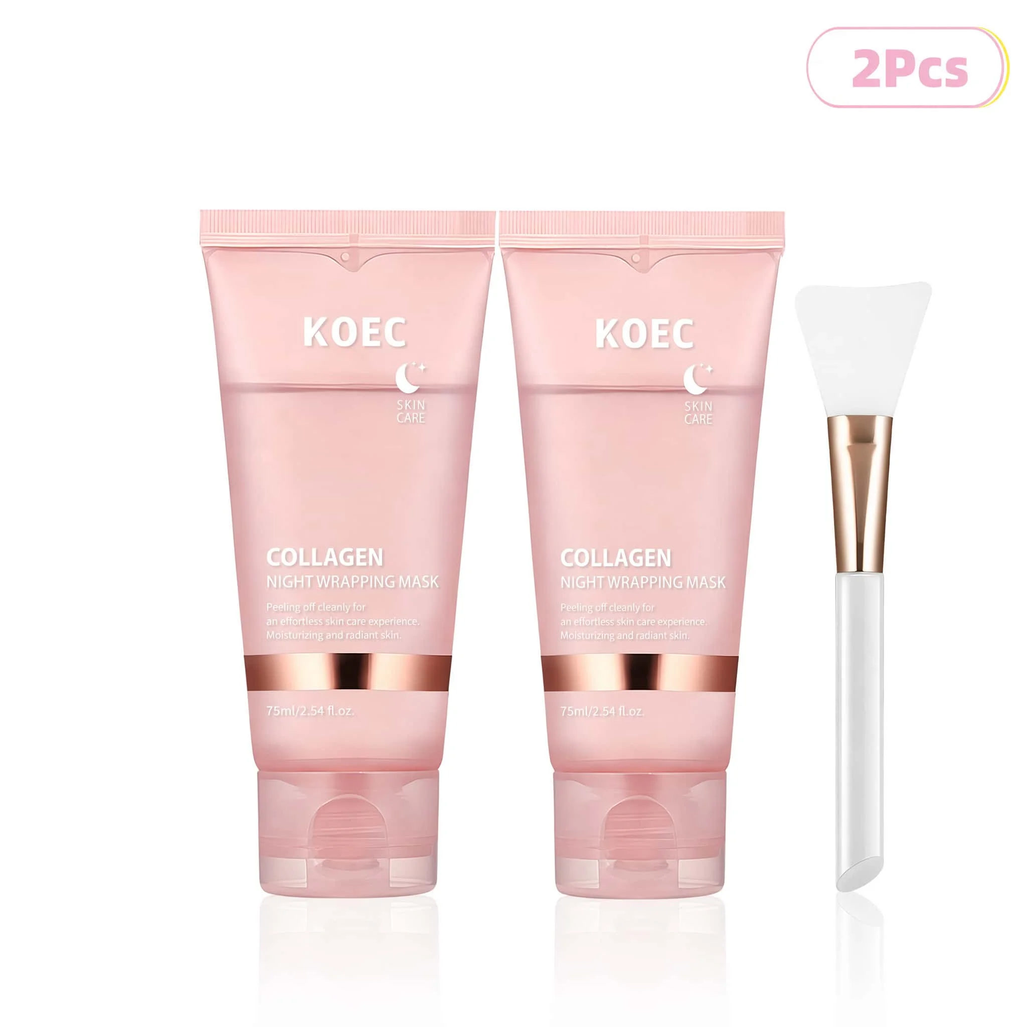 Collagen Overnight Peel Off Facial Mask, tightens skin texture, enhances elasticity, brightens dull complexion. Hydrolyzed collagen, bedtime facial maintenance