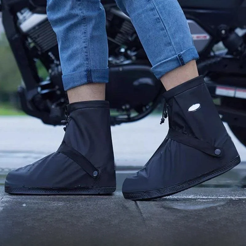 

Men's Thickened Rain Boot Covers Waterproof Non-slip Wear-resistant Outdoor Wear Summer Wave Pattern EVA Material round Toe
