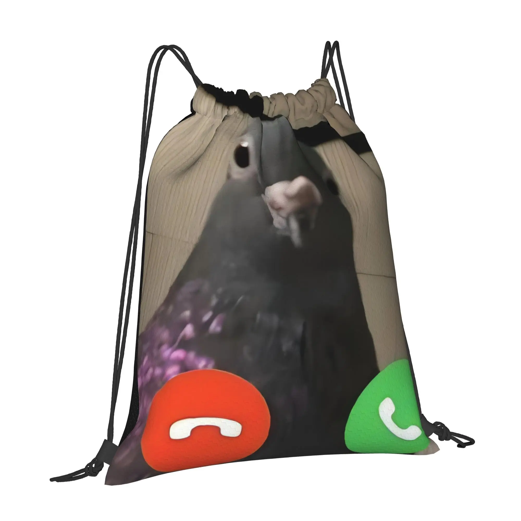 pigeon Call up Ai pigeon Portable Sports Drawstring Backpack Riding Backpack Gym Shoes Drawstring Bags