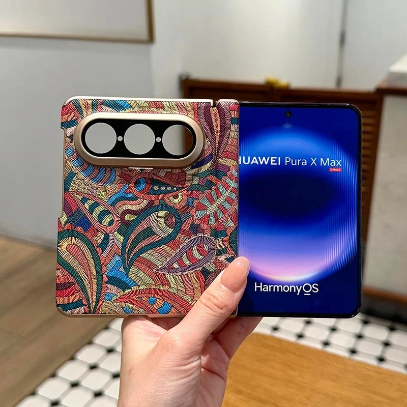

Fruit Design Protector For Huawei Pura X Max Case Middle Protective Folding Dual Hinge Hard Plastic Mobile Phone Back Cover