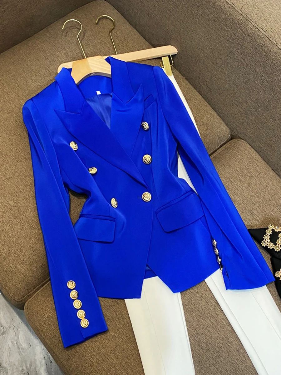 

High-End Premium Design Spring Small Size Sle Women's Suit Jaet Cus-Made Commute Wind Long Sve Classic Collar