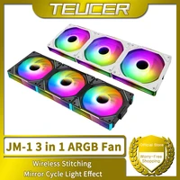 TEUCER JM-1 ARGB ventilador 3 en 1 RGB efecto de luz de ciclo de espejo 800-2000RPM PWM refrigeración por agua 360mm Kit de ventilador enfriador de PC