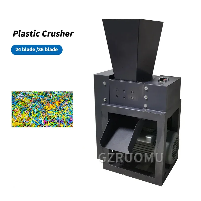 S100A/B Plastic Shredding Machine Miniature 10KG/H Bottle Crushing PVC Dual Axis Mute Shredder Industrial Scrap Crusher 3/5MM