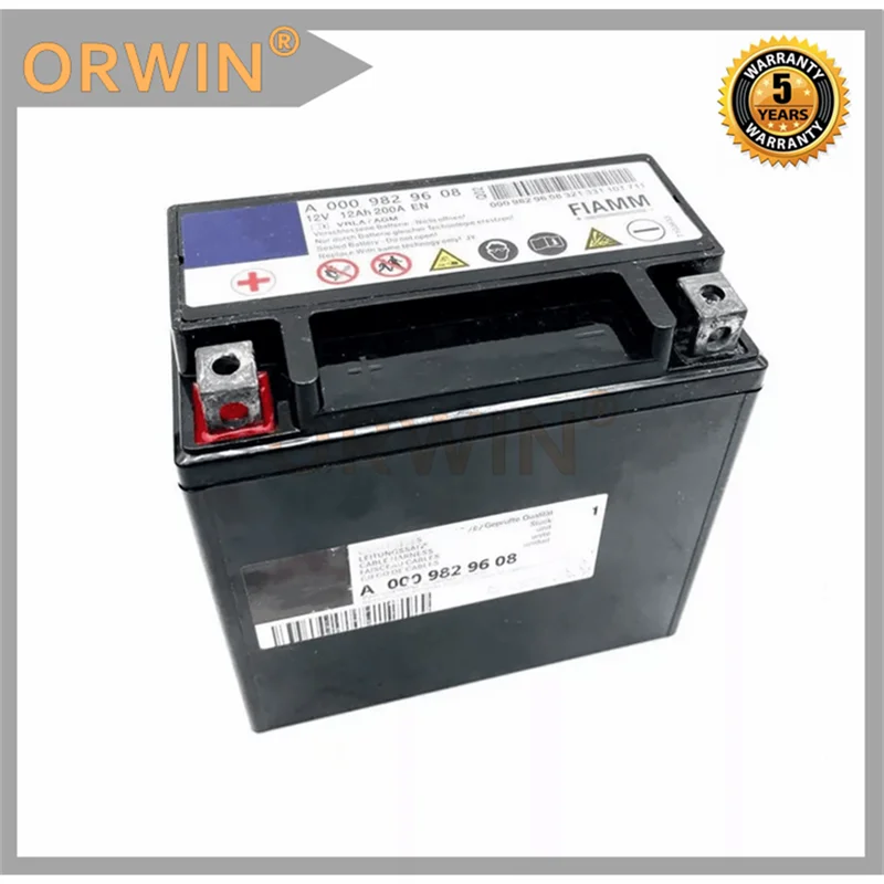 New Auxiliary Battery 12v 12ah 000 982 9608 for Mercedes-Benz W205 W221 W212 W167 W156 W164 W117 W222 W166 W204 0009829608