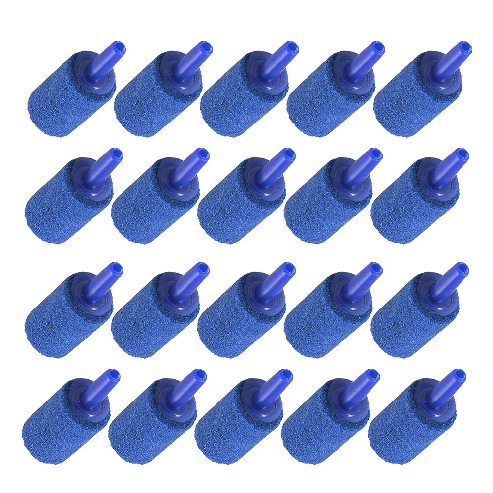 Air Stones Cylinder Bubble Stone Bubble Diffuser Airstones Small Air Stone Air Pump Accessories for Aquarium Tank ( Blue, 20pcs