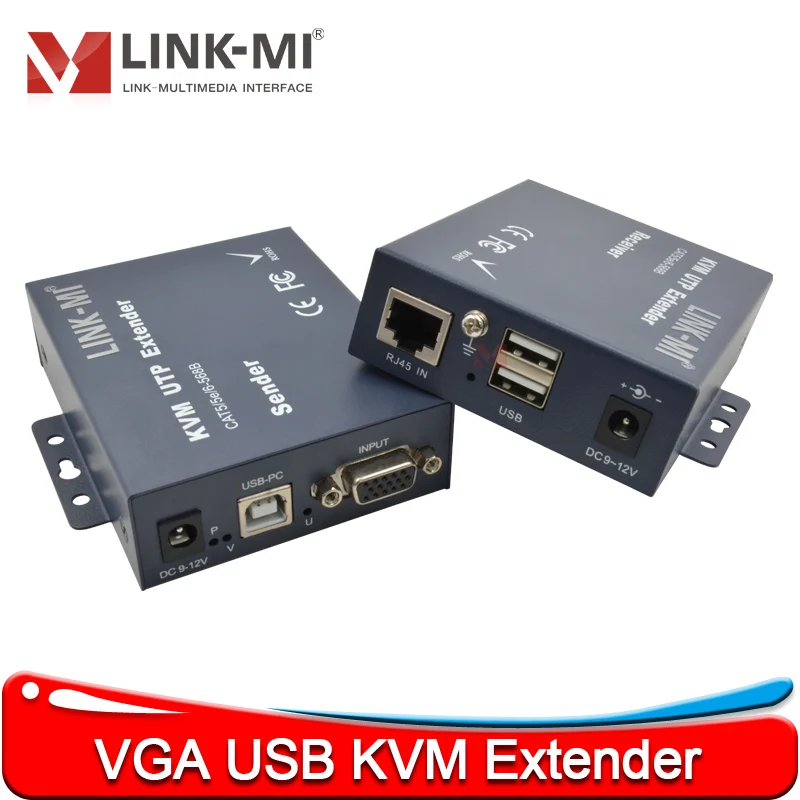 

Удлинитель USB VGA KVM длиной 100 м через кабель Cat5e/6 Удлинитель видео KVM 1080P Удлинитель VGA