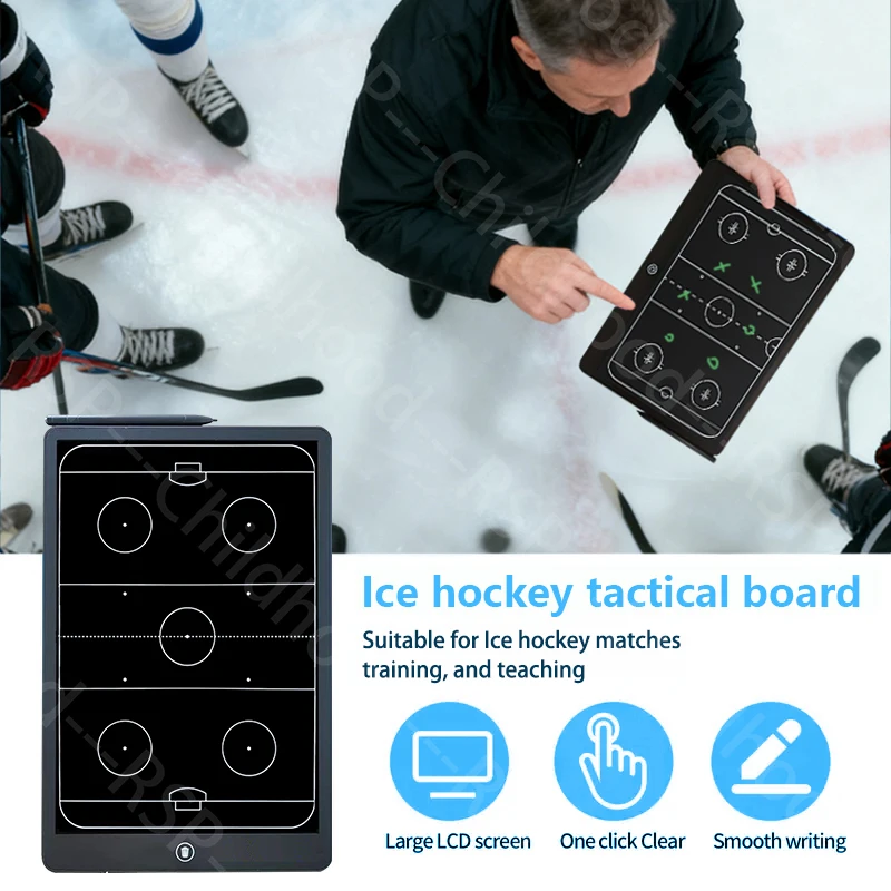 لوحة تحديد استراتيجية لهوكي الجليد الإلكترونية بشاشة LCD مقاس 16 بوصة، شاشة عرض تعليمية لعبة الهوكي للتدريب الرياضي #2
