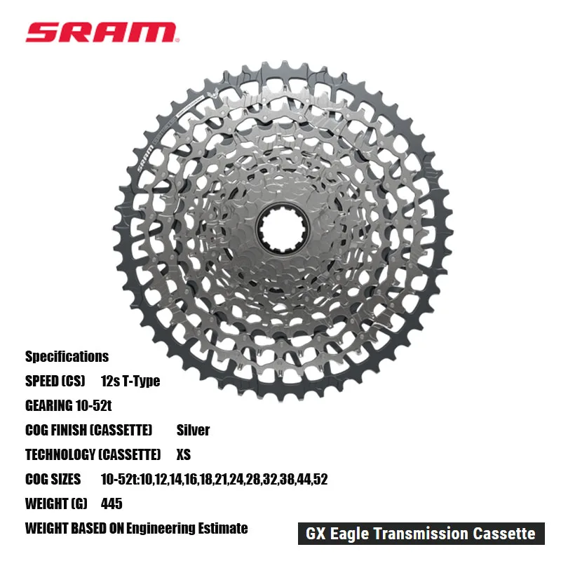 

SRAM GX Eagle Transmission Cassette CS-XS-1275-A1 12s T-Type 10-52t Full X-SYNC MTB & Road bicycle acesssories cycling