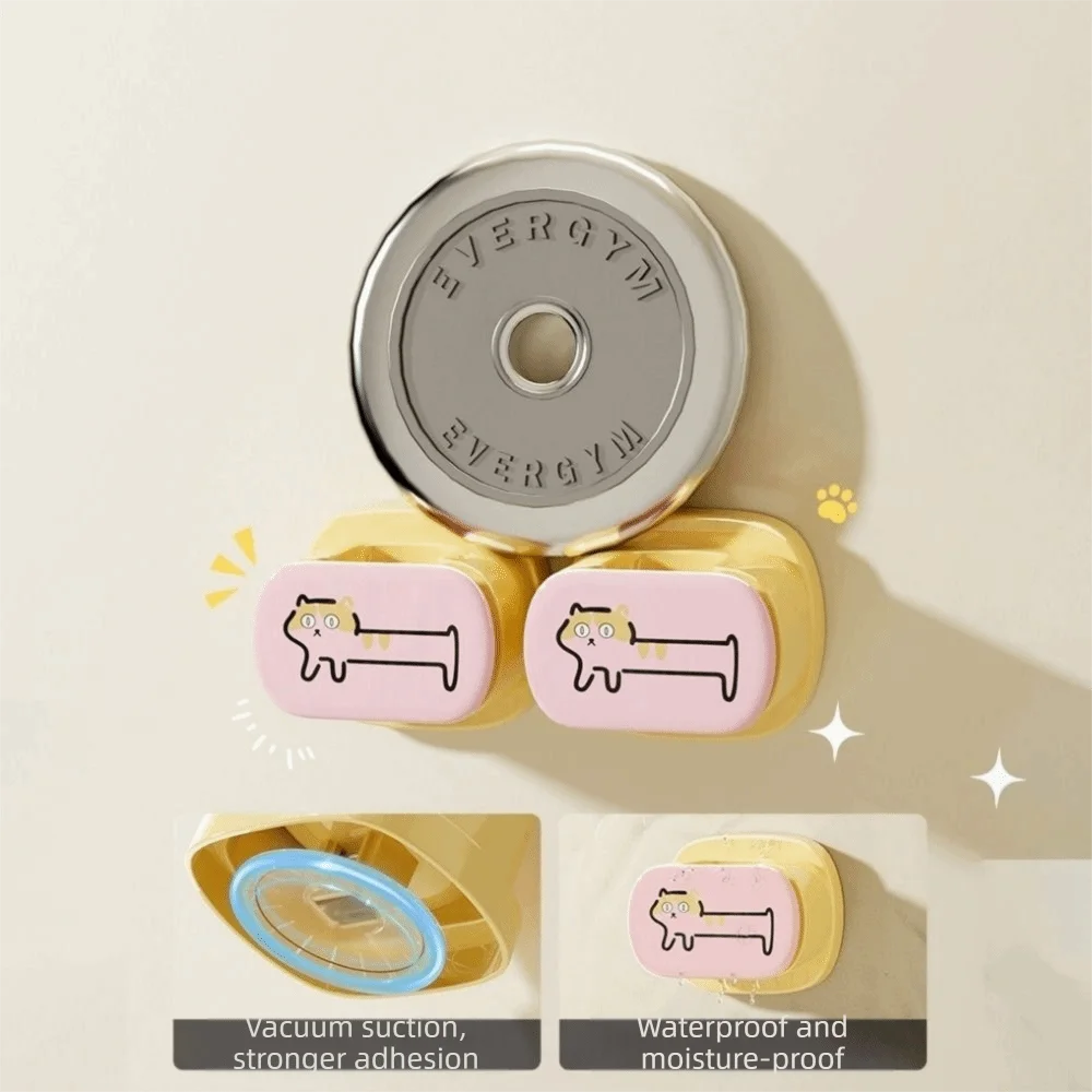 

Multi-functional Plastic Suction Cup Mop Clamp Cute Wall Mounted Mop Broom Holder Space Saving Reusable Broom Hanger Balcony