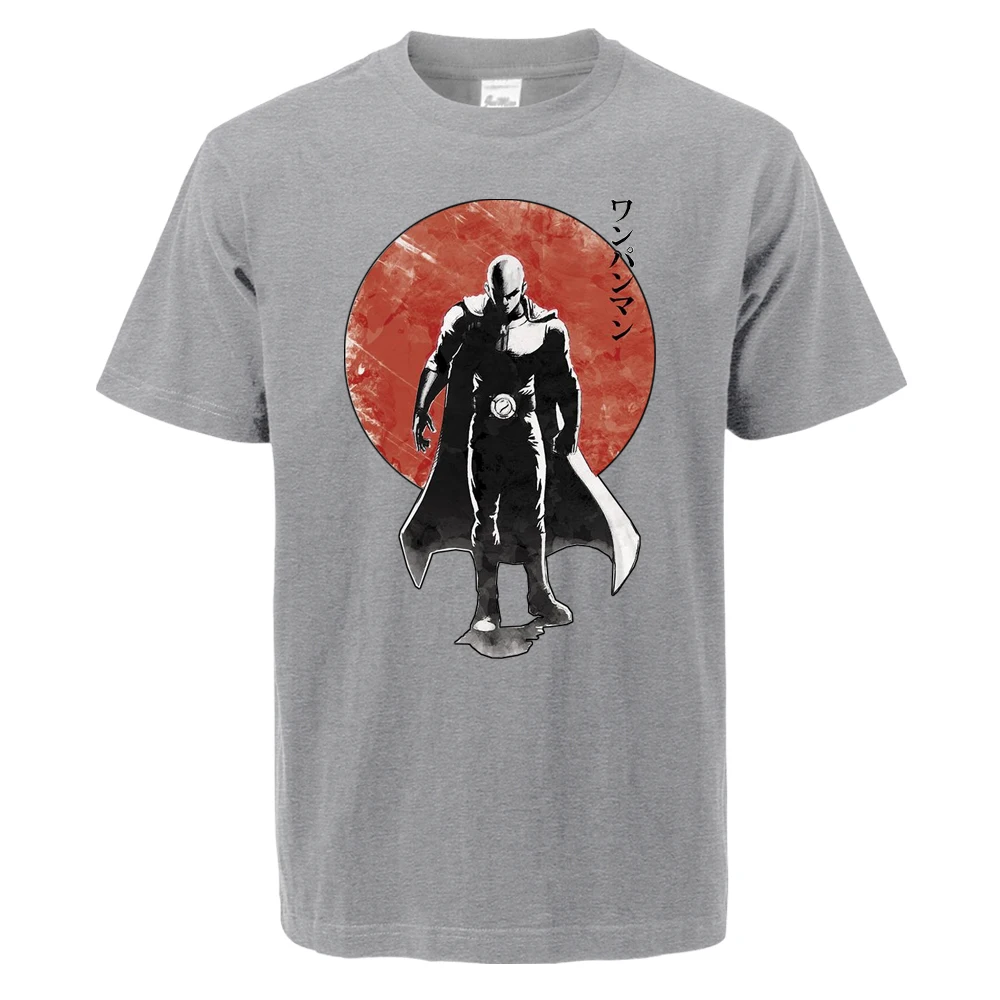 Anime One Punch Man Saitama Summer 2024 Mens Casual Tshirt Cotton Printing Tops Mens Short Sleeve Tops O-Neck Streetwear