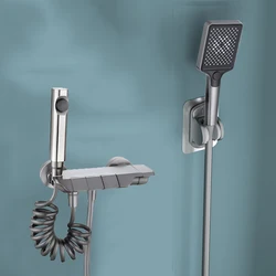3 Ways Hot Cold Water Outlet Shower Set Piano Key Wall Mounted Pressurized Rainfall Bathroom Faucet Shower System Set