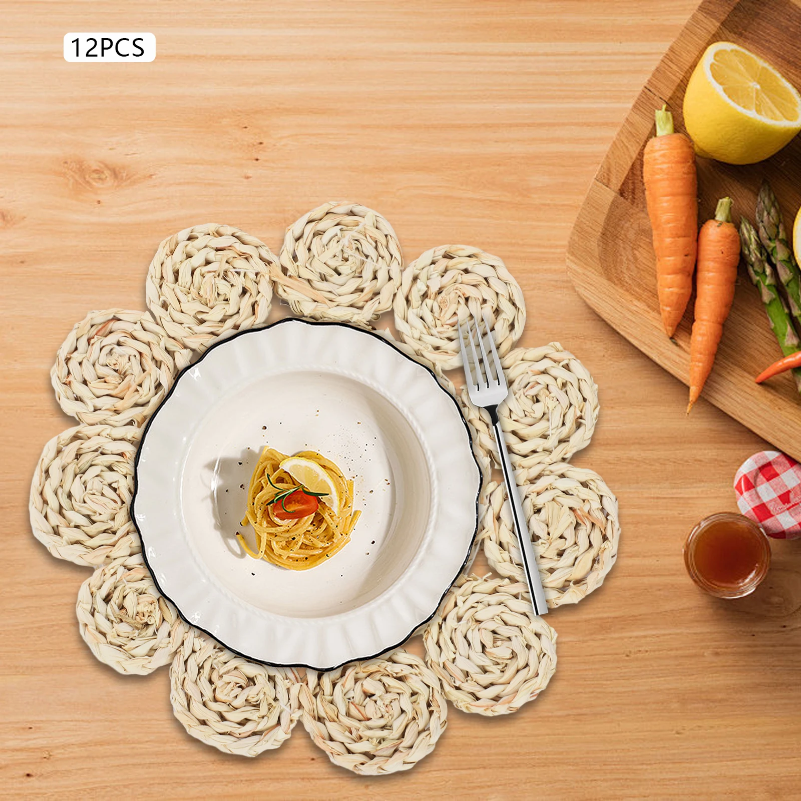 

12 шт. Изоляционный коврик с лепестком 30 см, высокая температура 212 ℉ Нескользящий коврик для стола, обеденный коврик, коврик для чаши