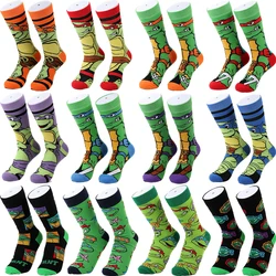 Chaussettes de sport décontractées pour hommes et femmes, chaussettes longues en coton, tortues ninja mutantes, figure d'anime, adolescents, tendance de la mode