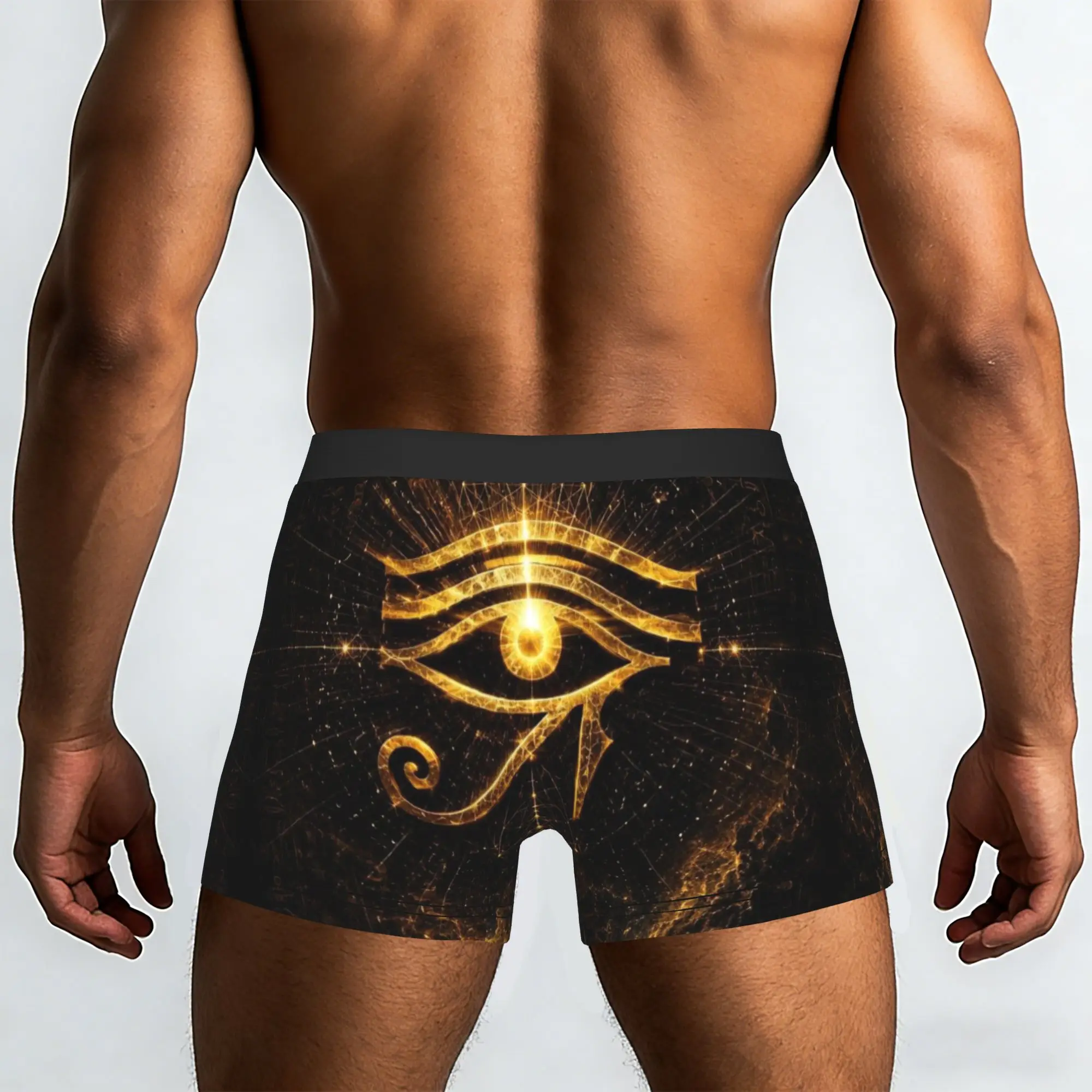 Black Background Golden Eye Of Horus Ancient Egyptian   Underpants Breathbale Panties Man Underwear Print Shorts Boxer Briefs