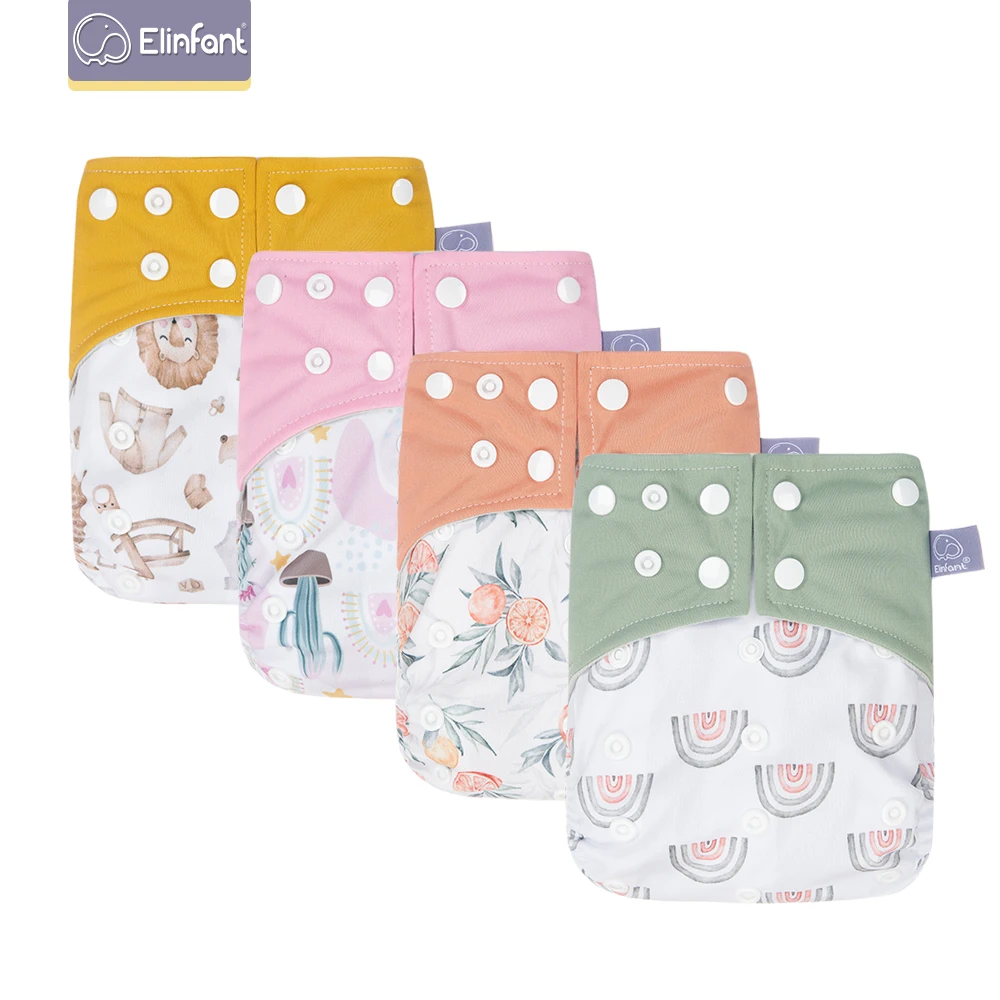Elinfant Washable Reusable Suede Cloth Inner With One Pocket Fit 3-15kg Baby Cloth Diaper