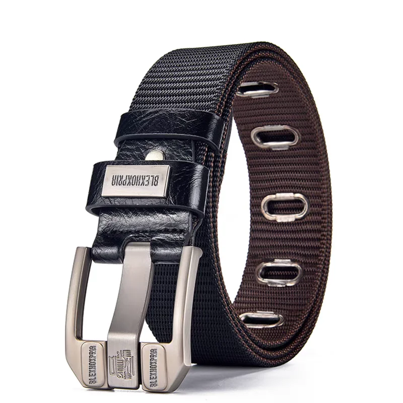 

High Quality Men's Pin Buckle Canvas Belt Young Casual Porous Jeans with Fashion Korean Version of All The Belt Women Black