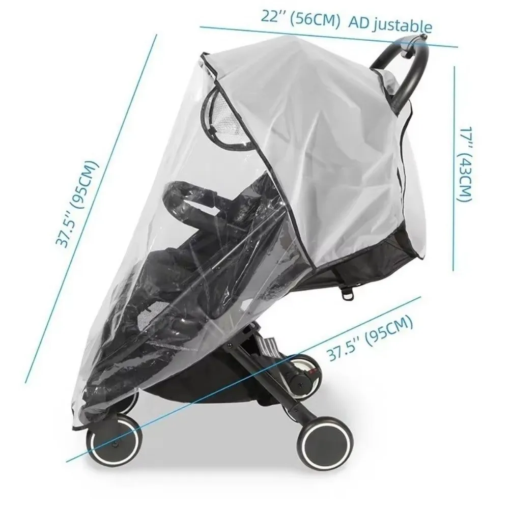Portable Transparent Stroller Rain Cover Breathable 360 Degree Cart Raincoat Windproof Rainproof Cover Stroller Accessories
