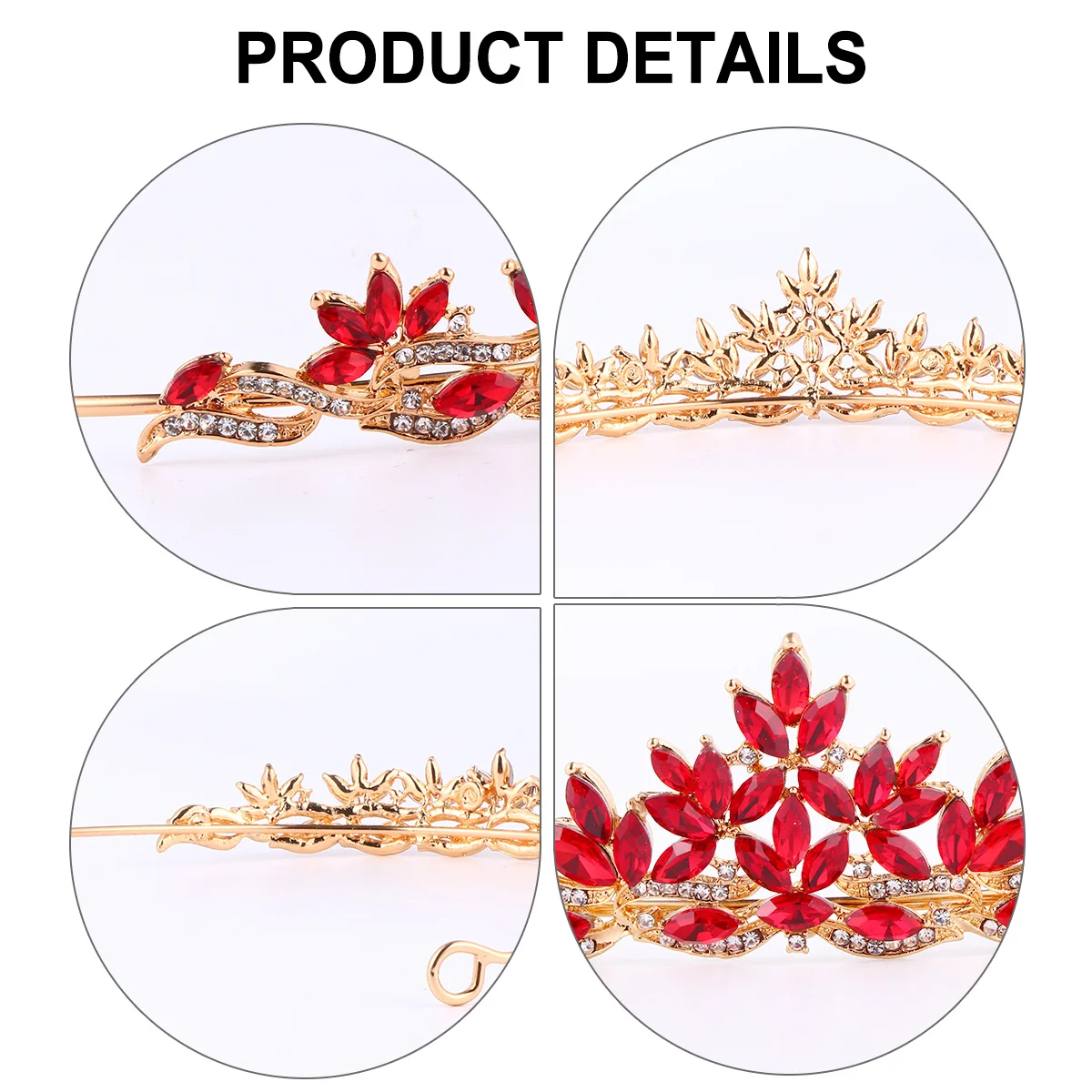 

Wedding Rhinestone Crown Headpiece Bridal Hair Accessory Delicate Design for Weddings Engagement Banquets Photography Props