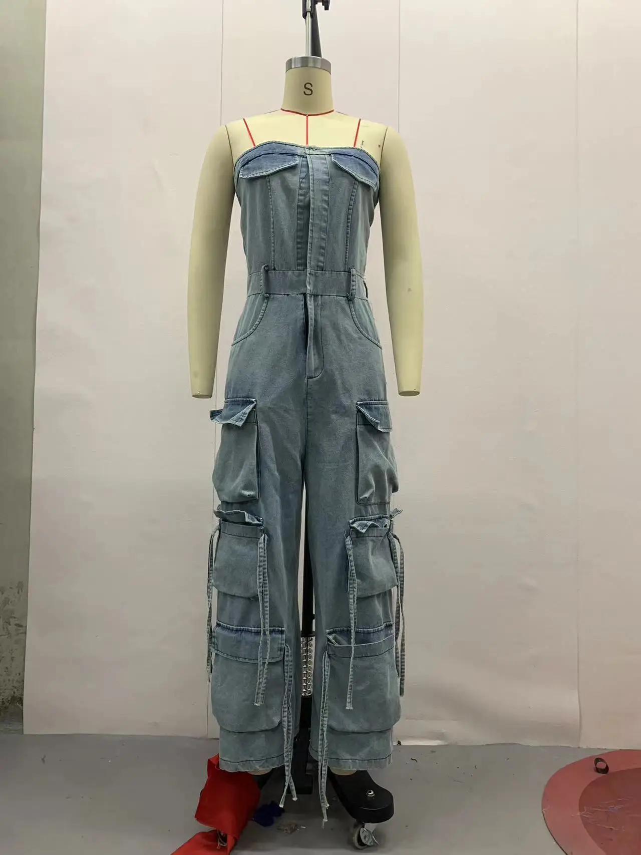 Combinaison sans bretelles en denim pour femmes, vêtements de travail rétro, tendance de la mode, nouveau, printemps, été, 2025