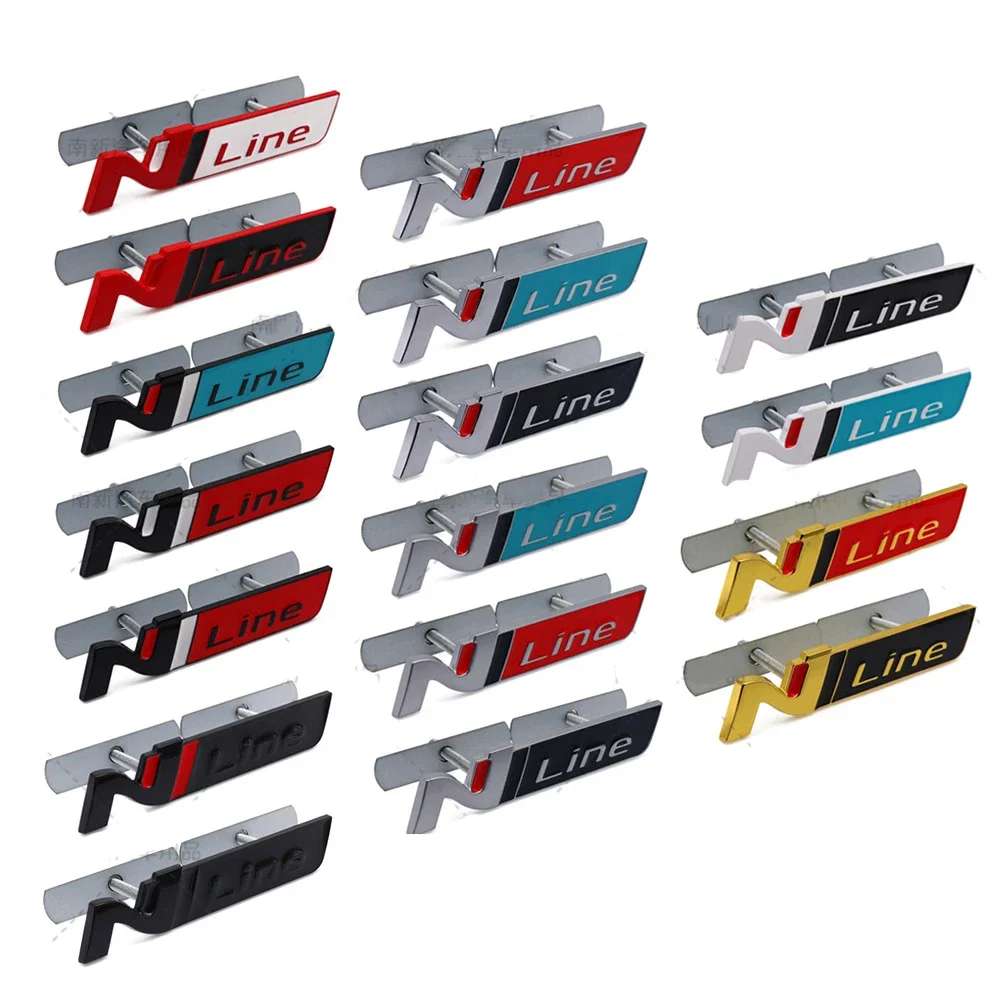 Car Front Grille Emblem for Hyundai N Line Tucson Kona Elantra IX35 I20 I30 I10 I40 Accent Santa Fe Bagde 3D Decor Accessories - view 3