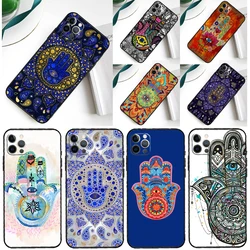 Hamsa Hand of Fatima Case For iPhone 16 15 13 12 11 14 Pro Max Mini Cover For iPhone 16 15 XR X XS Max Plus Phone Case