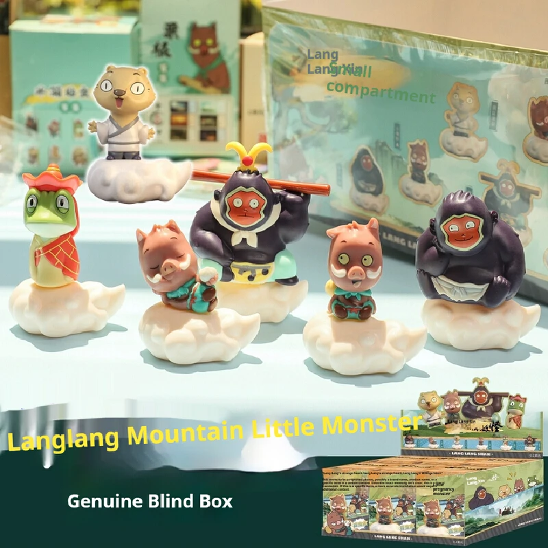 

New In Stock "Langlang Mountain Little Monster" Treasure Box Series Trendy Blind Boxes Figurines Desktop Ornaments Dolls Gift