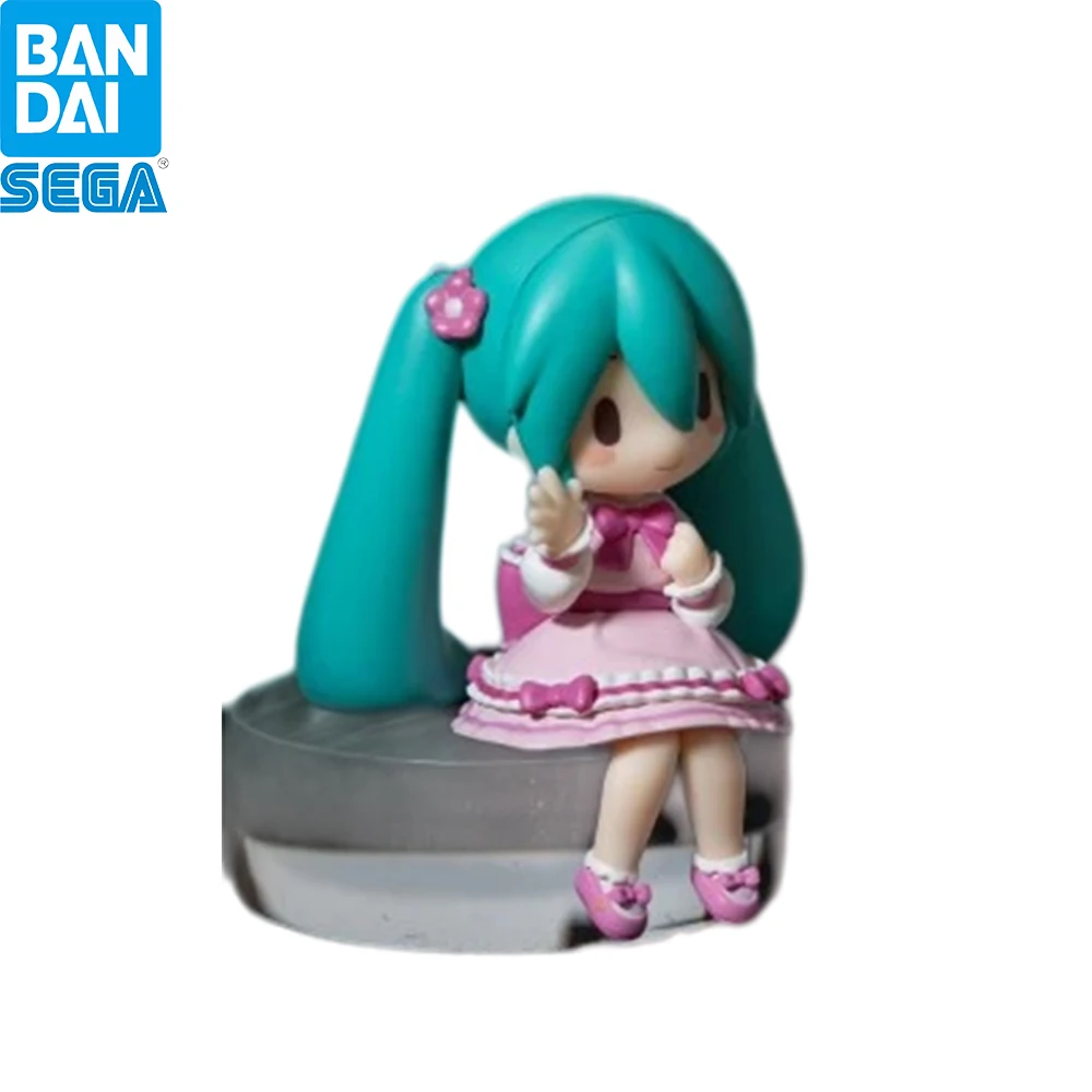 オリジナルセガチョコノセミニ初音ミクピンクロリータドレスシットミニアニメフィギュアデスクトップ装飾ギフトアニメコレクターファン向け