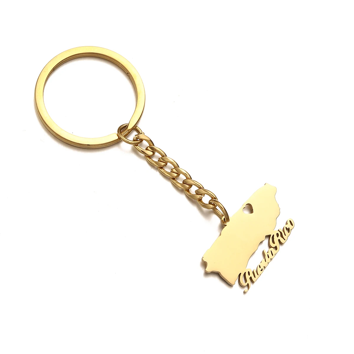 Puerto Rico Map Keychain