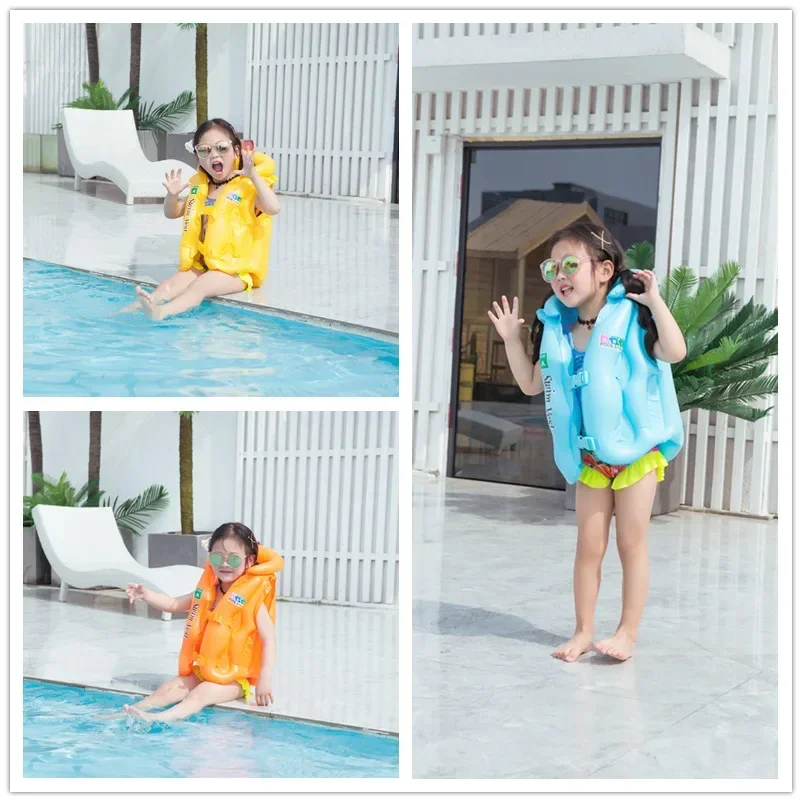 3-10 Age childs inflatable life vest Baby swimming jacket Buoyancy  PVC floats kid learn to swim boating safety lifeguard Vest