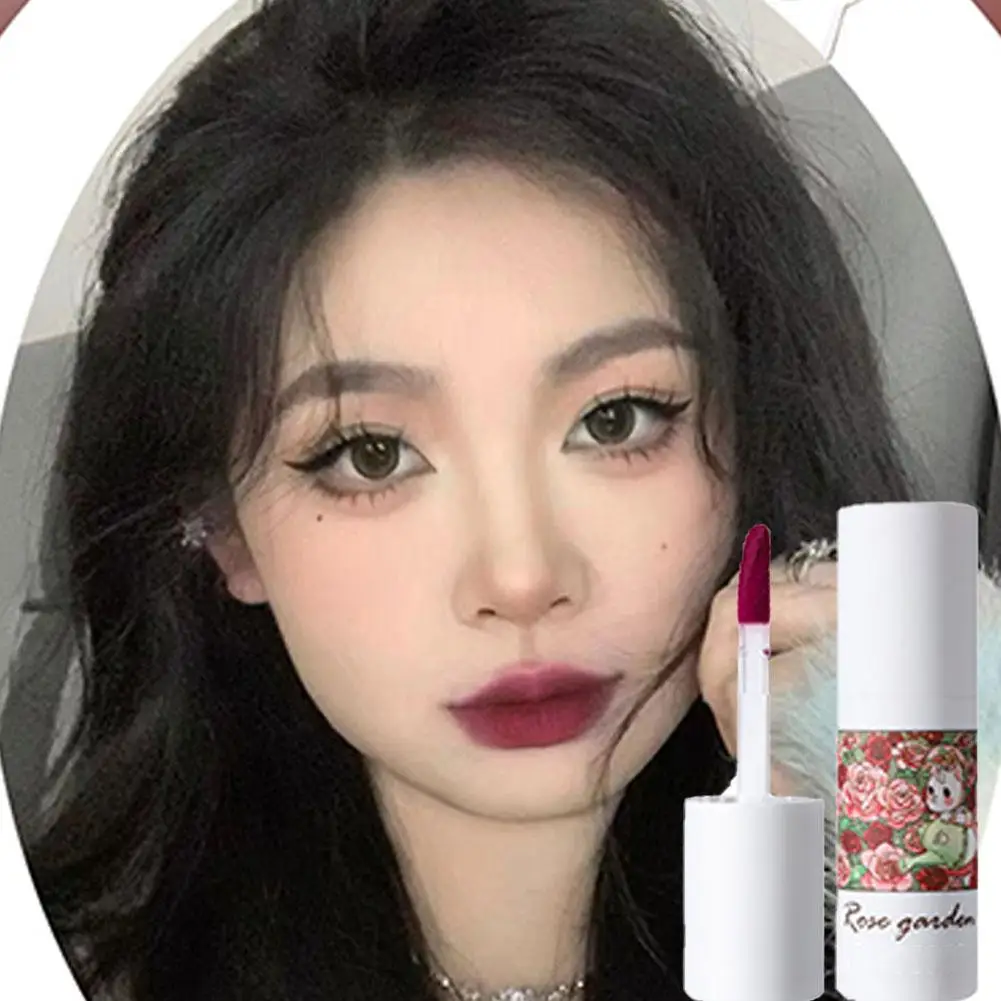 Pinkcoco Matte Lip Modder Grey Rose Lip Glazuur Matte Mist Top Party Beauty Student Make-Up Verzadiging Lage Lippenstift Q0r0