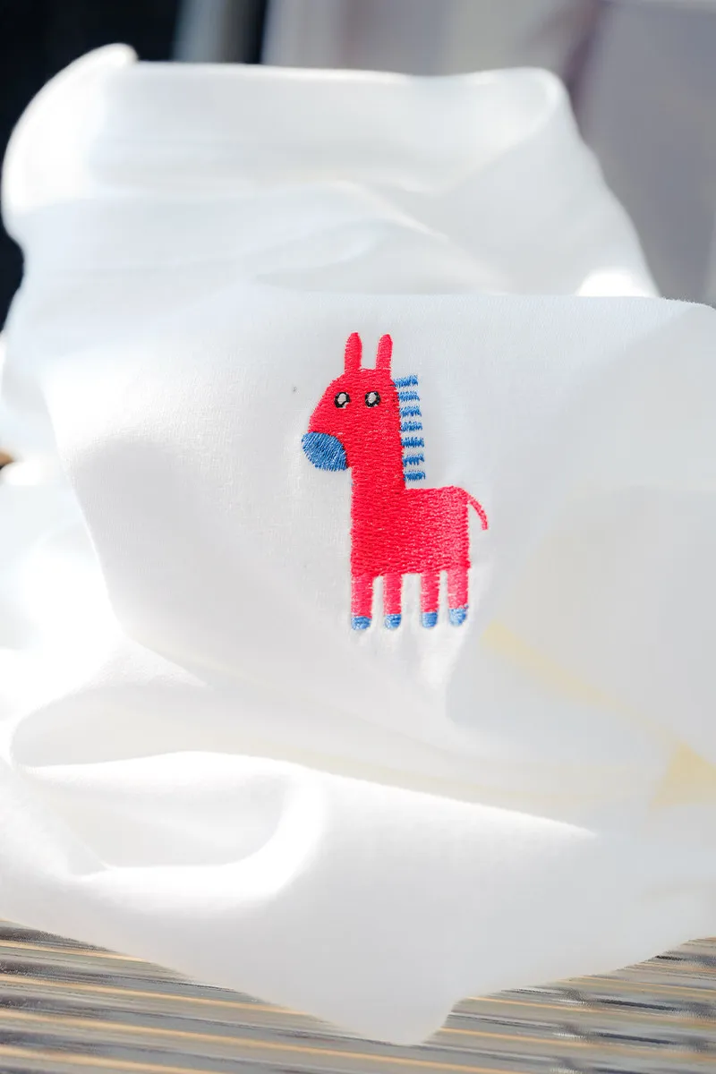 Women's Unisex Short Sleeve T-Shirt Embroidered Horse New Arrival 2026 Summer 100% Cotton Oversized Loose Fit Couples Wear