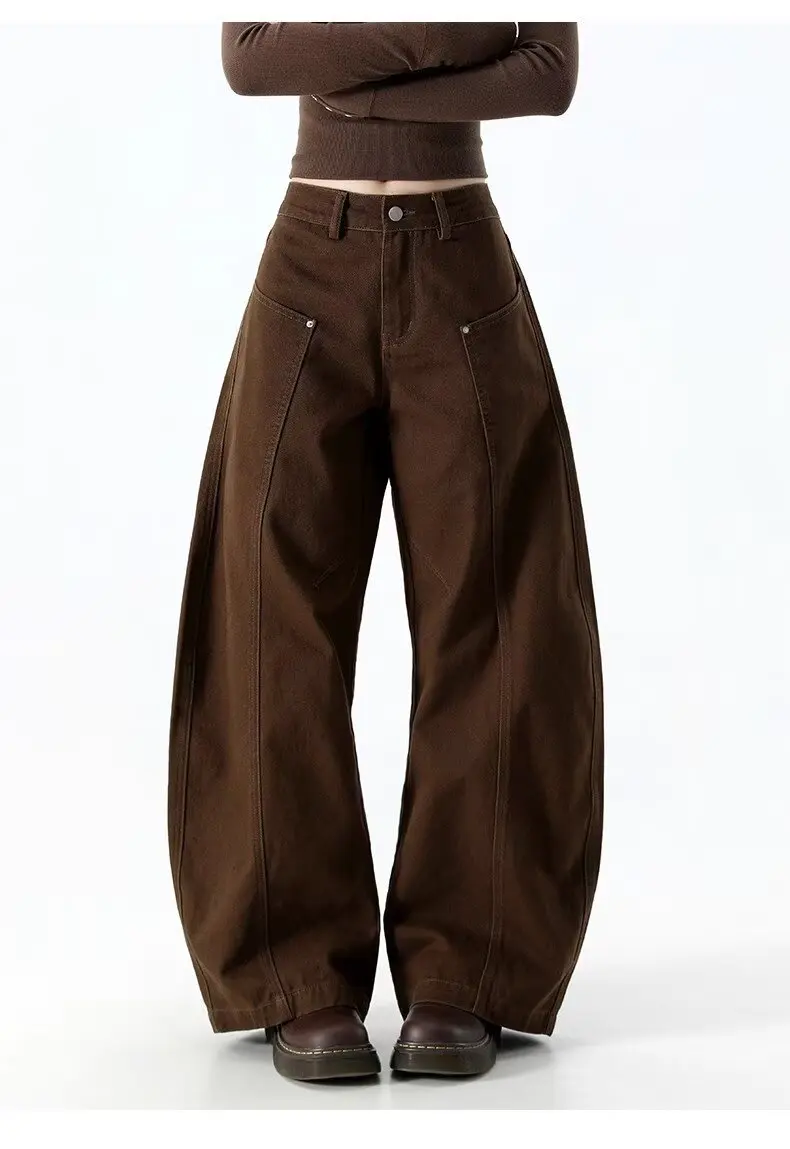 

Y2K Ретро Спецодежда Джинсы Унисекс Осенние Изогнутые Ножи Свободные Прямые Трубки Сращивание Свободные Широкие Брюки Повседневные Модные