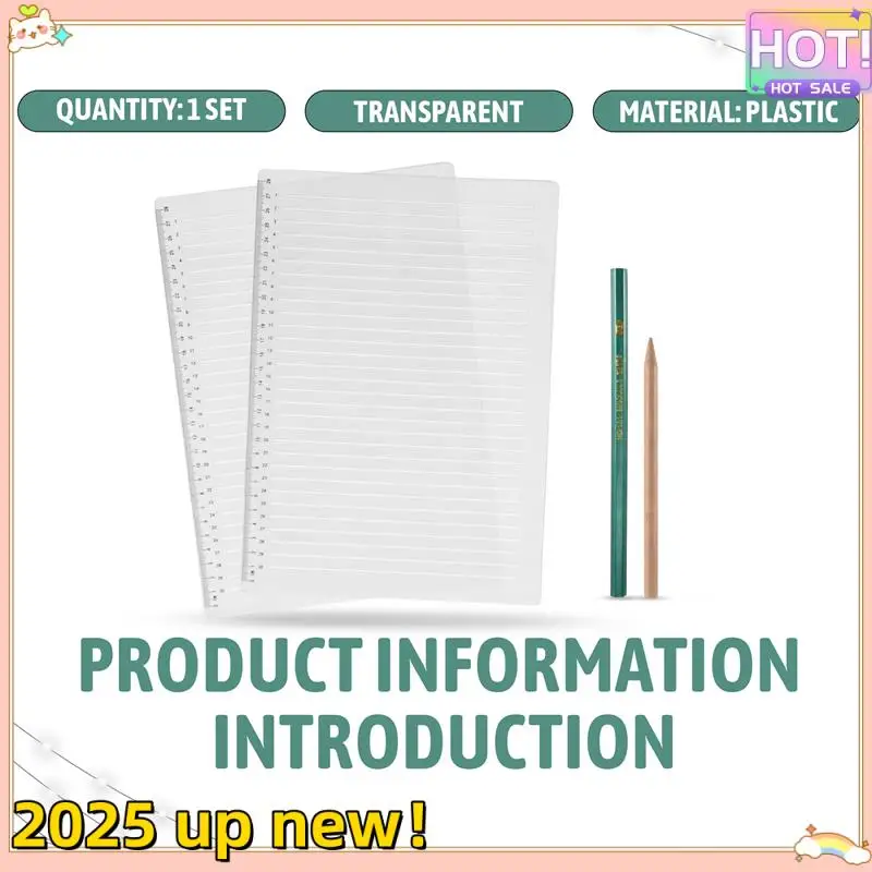 L47anew!-2 Pcs Plastic Straight Line Stencil Template For Journaling