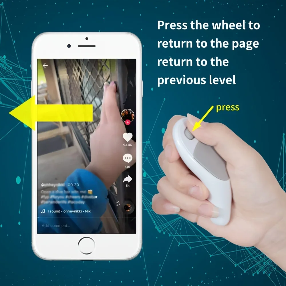 ماوس هاتف صغير، أداة أساسية لشخص كسول، فيديو قصير ورواية/منجا تيرنر، ماوس إبهام لاسلكي للتحكم عن بعد