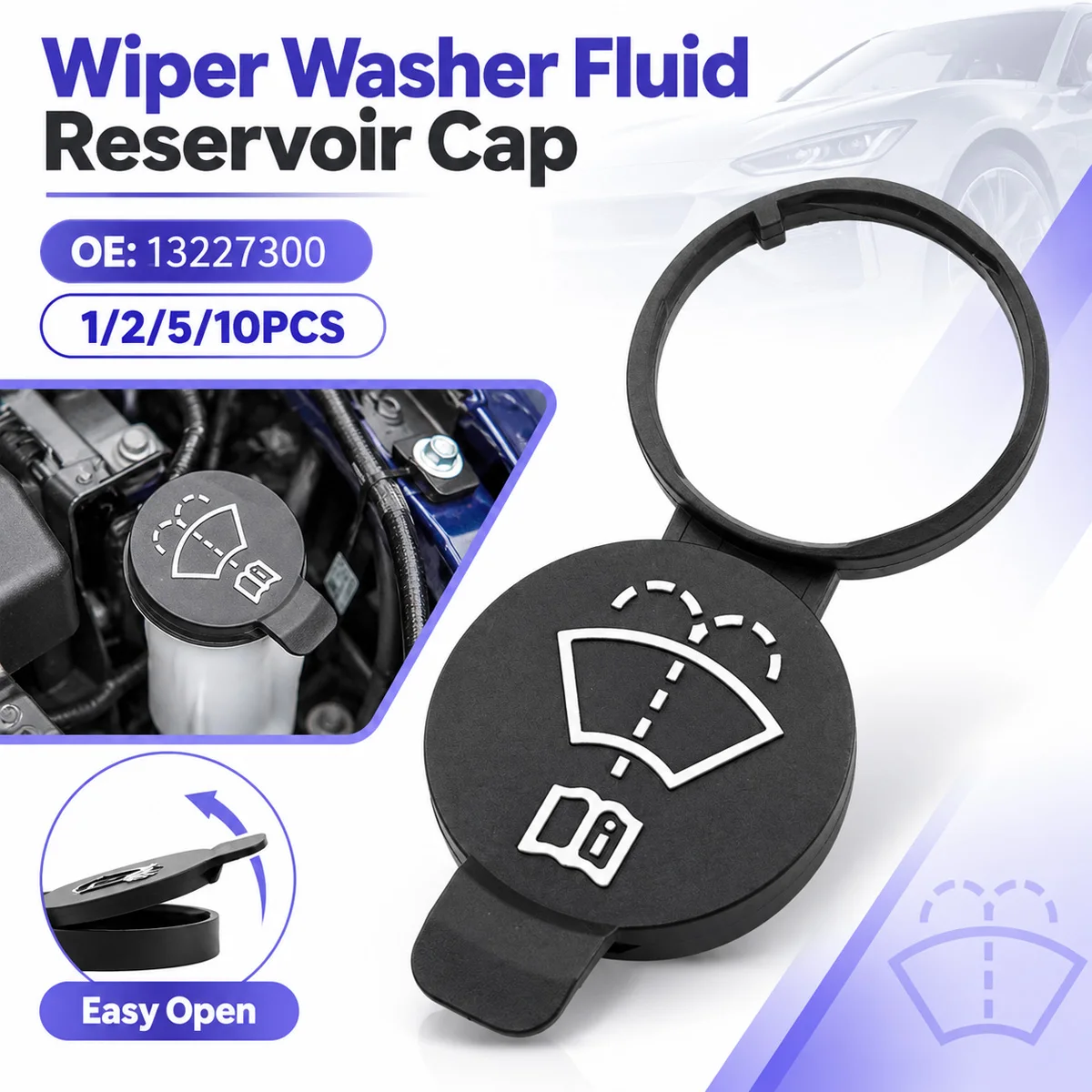 1/2/5/10PCS Windshield Washer Fluid Reservoir Cap 13227300 Replacement Tank Bottle Cover Fit for Cadillac Car Repair Accessory