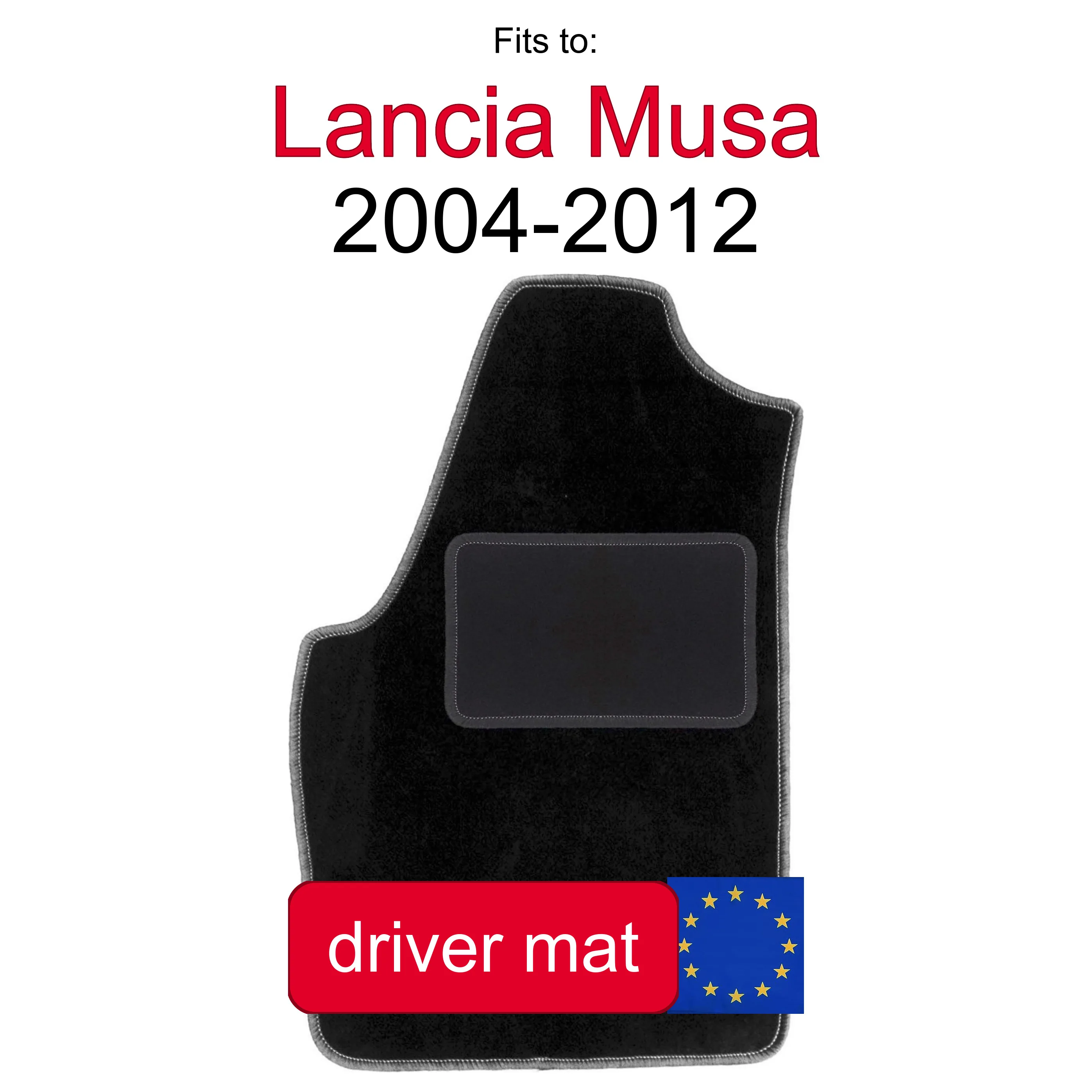 Tapis en velours pour conducteur pour Fiat Idea minivan (2003-2010) - graphite, ajusté (1 pièce)