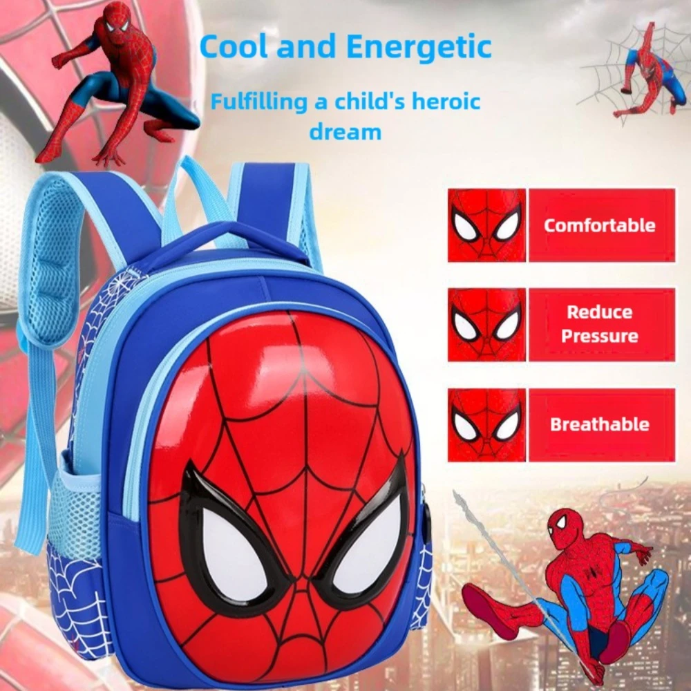 

Marvel Spider-Man Kids Backpack Waterproof Cartoon School Bag Comfortable Durable Double Shoulder Bag for Kindergarten Students