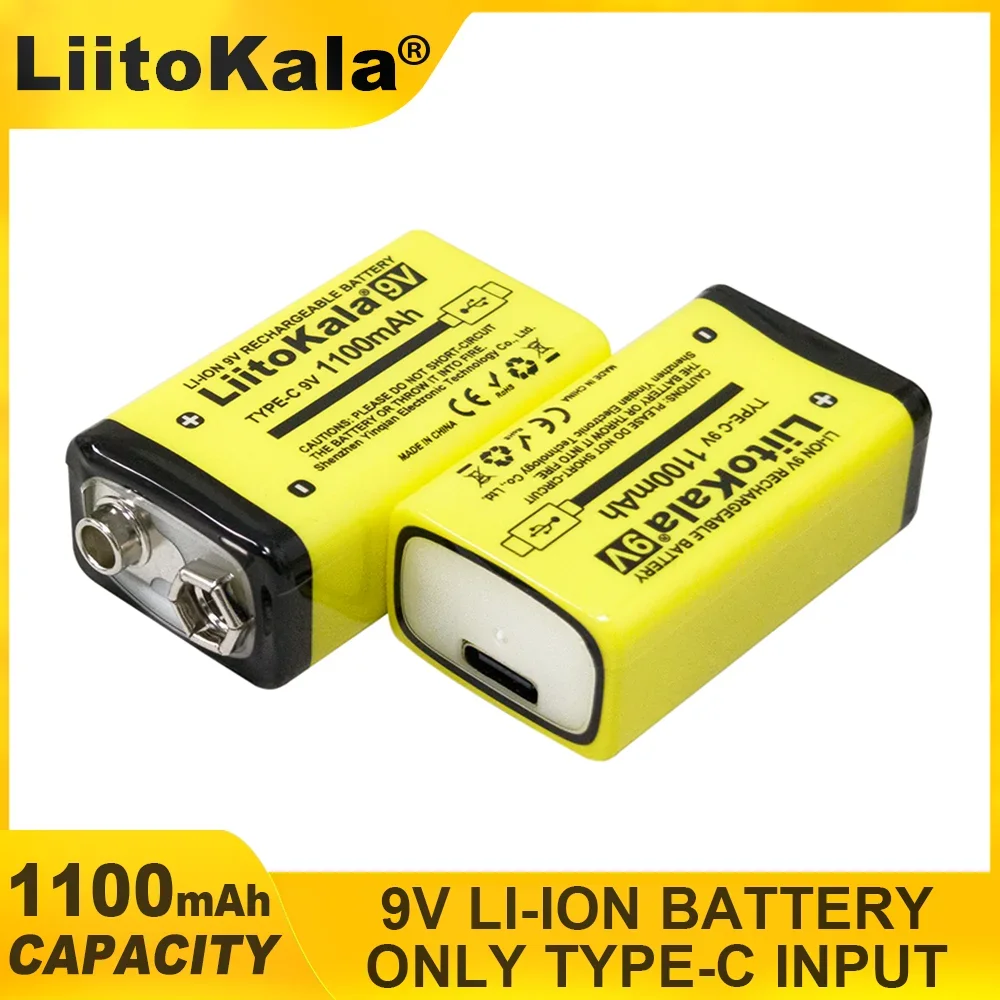 10 قطعة LiitoKala 9 فولت 1100 مللي أمبير USB بطارية ليثيوم قابلة للشحن 6F22 ل متعدد ميكروفون لعبة الغيتار KTV