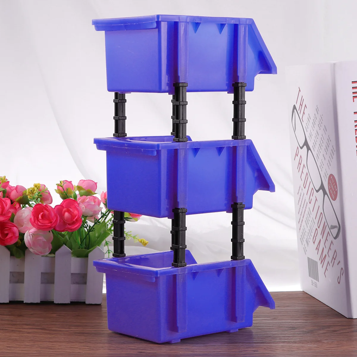 

3pcs 150X110X74Mm Plastic Parts Box Thickened Diy Storage Container Blue Tool Organizer Component Box Multi-Use Utility Case
