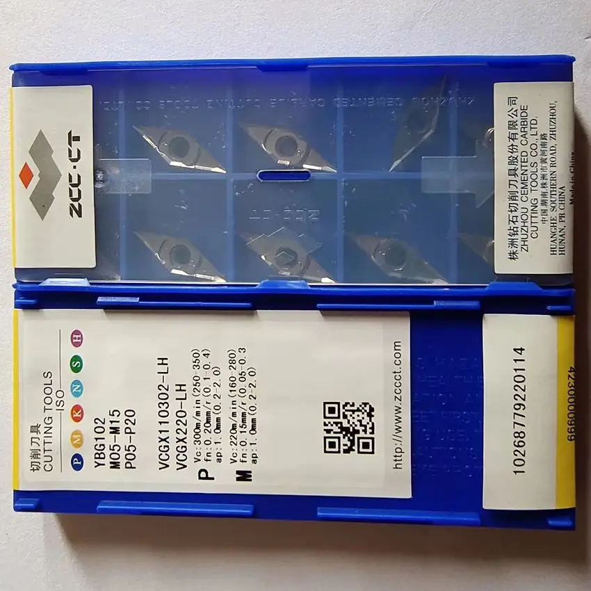 

VCGX110302-LH YBG102/VCGX110308-LH YBG102/VCGX110302-LH YD201/VCGX110304-LH YD201 ZCC.CT CNC blade carbide inserts turning tools