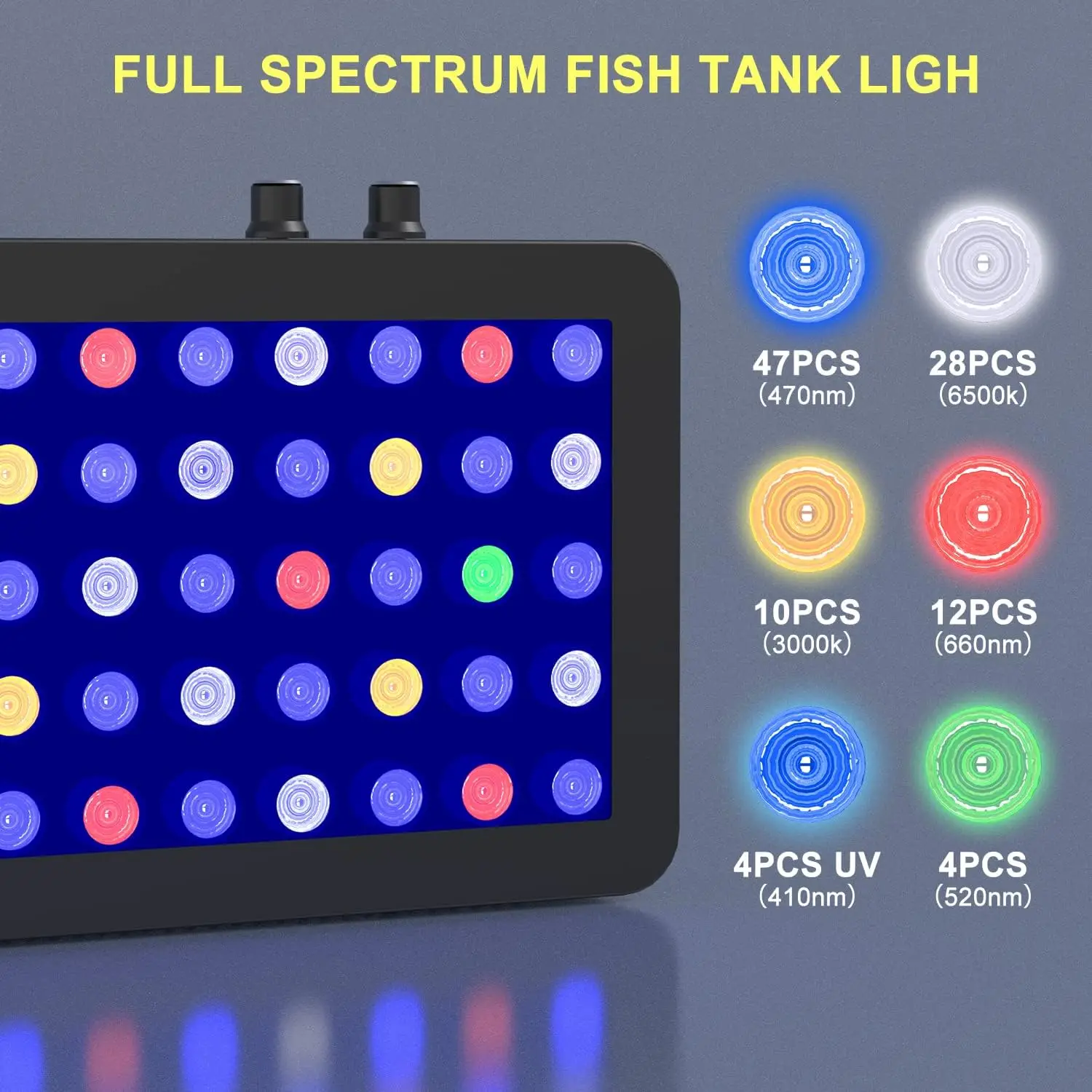 300W Dimmable Full Spectrum Aquarium   Light Fish Tank Light with Daisy Chain Function for Saltwater Freshwater Coral