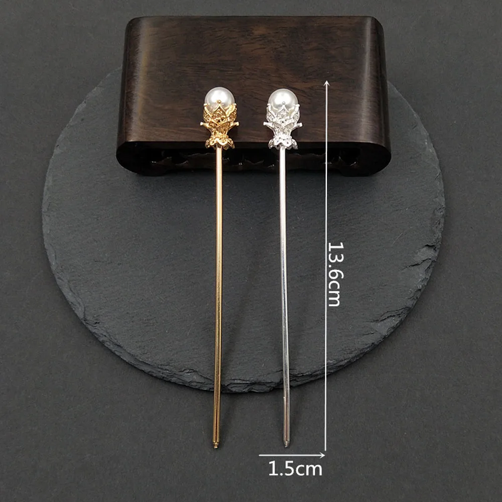 Женская модная металлическая заколка для волос с жемчугом, золотого и серебряного цветов, Шпилька для волос, аксессуары для волос