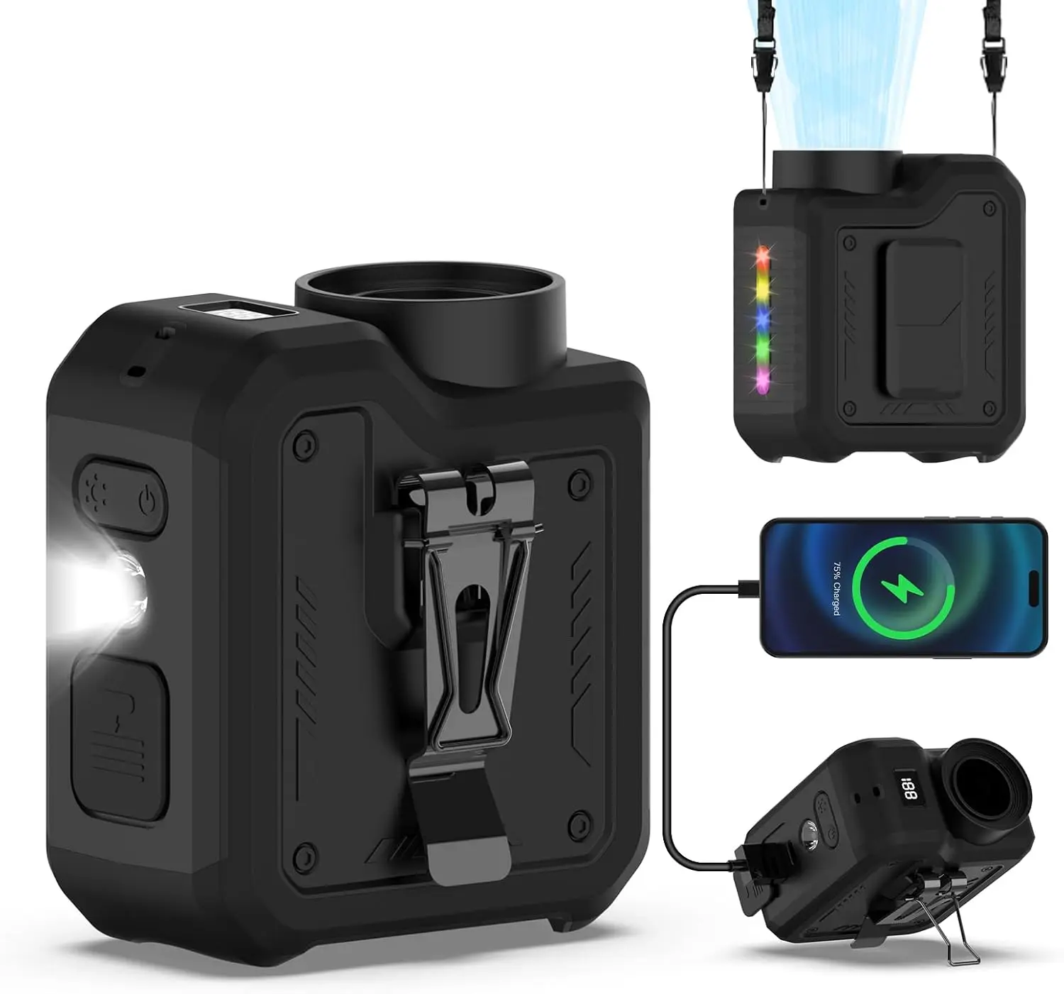 

Новинка 2026: Многофункциональный портативный вентилятор 7-в-1 с фонариком и другими функциями, идеальный подарок на Рождество для мужчин и женщин, мощное турбо-охлаждение