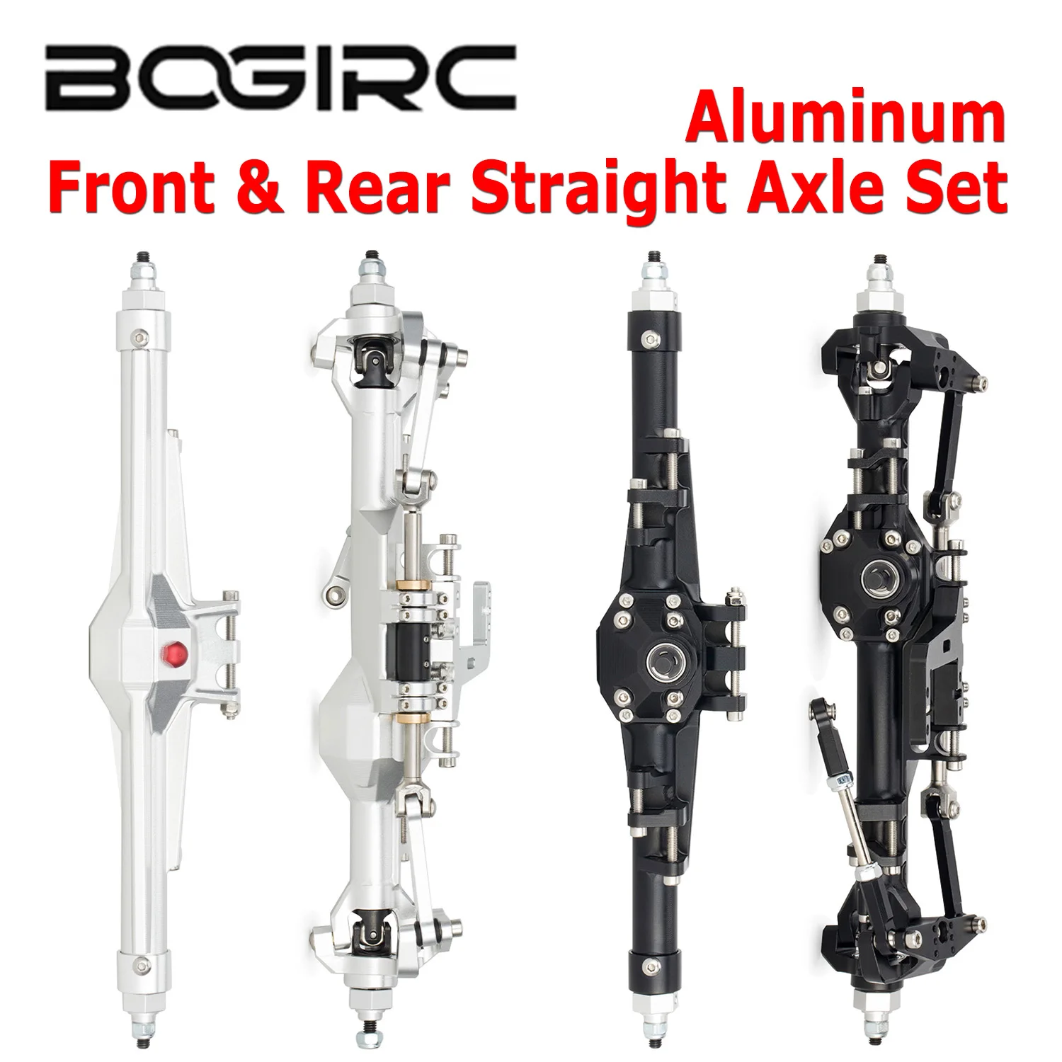 

B​OGIRC H10 CNC Aluminum Front Rear Straight Axle Set Complete Axles for 1/10 RC Crawler Vanquish Upgrade Parts High-Performance