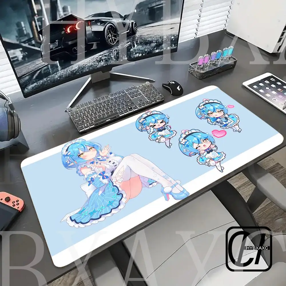Yukihana Lamy Hololive Mouse Pad Kawaii Girl HYBXAXC Gamer Carpet Mouse Mat Game Desk Accessories Computer Table Pad PC Mousepad