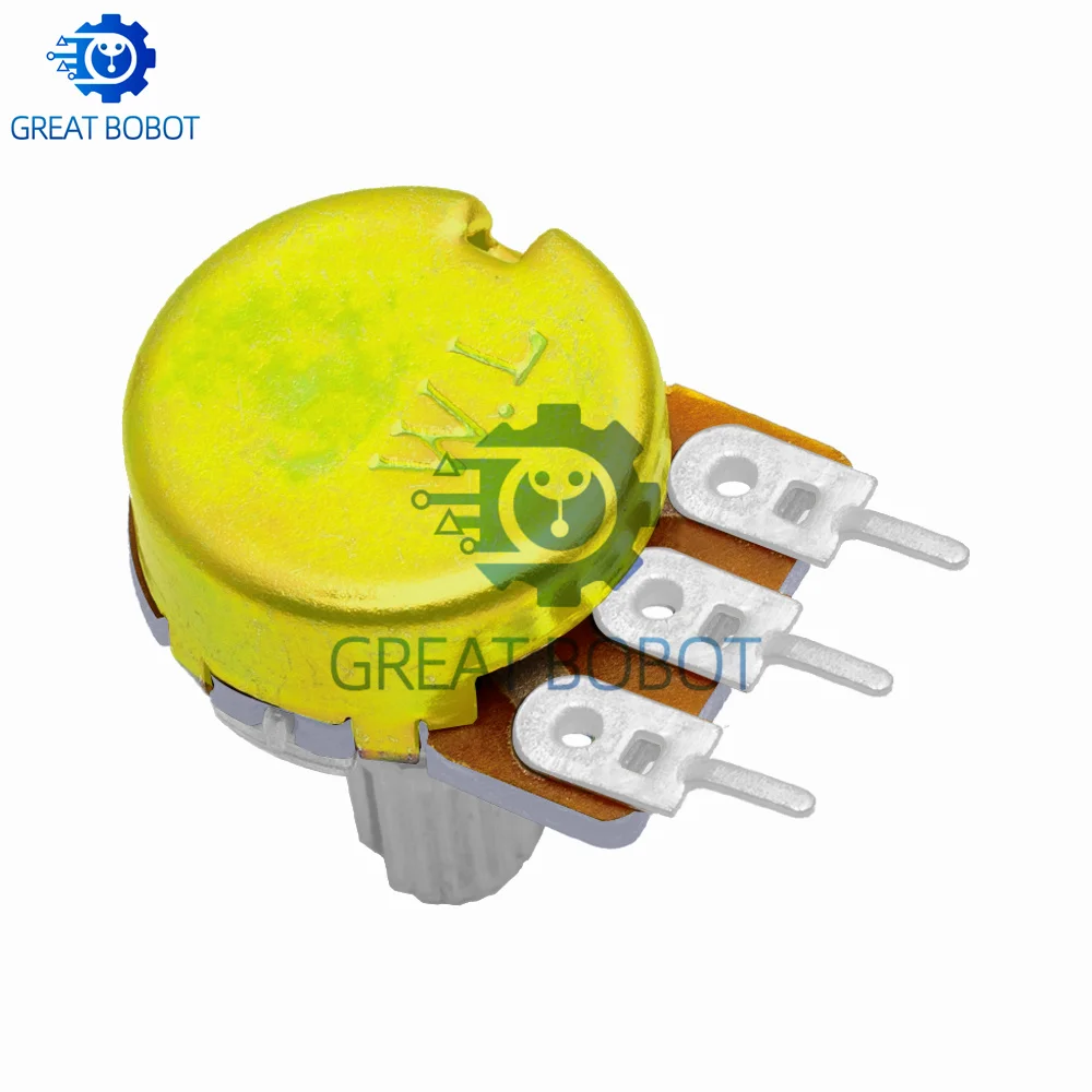 1Pc BS WH148 Linear Potentiometer, 15mm Shaft 3Pin Variable Resistor with Nuts & Washers B1K-B1M Multiple Resistance Options