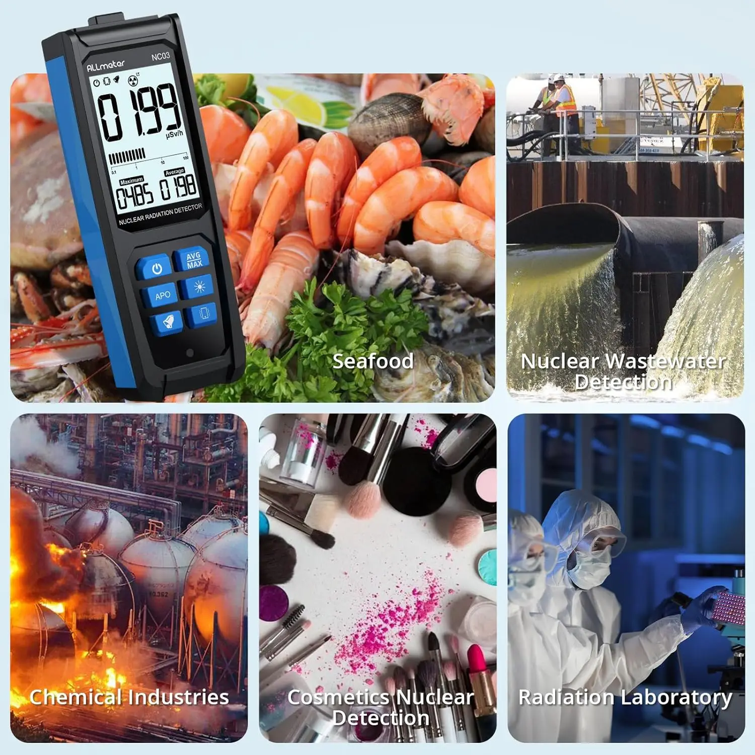 كاشف الإشعاع النووي لعداد Geiger - مقياس جرعات أنبوب GM من الدرجة الاحترافية مع بطارية قابلة لإعادة الشحن USB-C وتنبيه ثلاثي #6